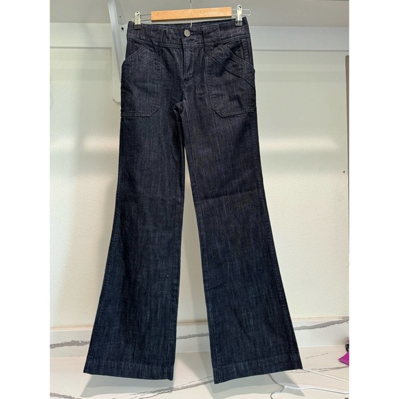 Y2K‎ Vintage Fossil Jeans Size 25 Dark Wash Straight Wide Leg - Picture 1 of 9